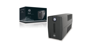 Preview: CONCEPTRONIC USV  650VA/360W/2xSchuko/HID USB/RJ45in/Out  sw