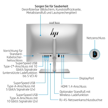 Preview: HP EliteOne 840 G9 Intel Core i7-14700 60.45cm 23.8Zoll 32GB 1TB/SSD W11P 3J Gar (DE)