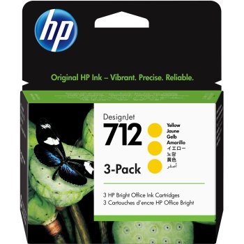HP 712 3-Pack 29-ml Yellow DesignJet Ink Cartridge
