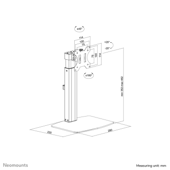 Neomounts TIS 10-32 1TFT 1Gelenk schw. Max.7KG