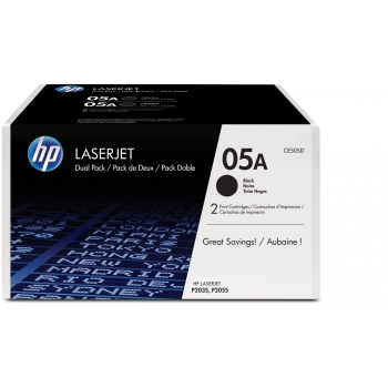 HP 05A LaserJet Toner schwarz Standardkapazitt 2 x 2.300 Seiten 2er-Pack