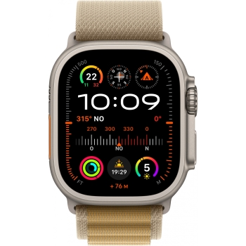Preview: APPLE Watch Ultra 2 GPS + Cellular 49mm Natural Titanium Case with Tan Alpine Loop - Large