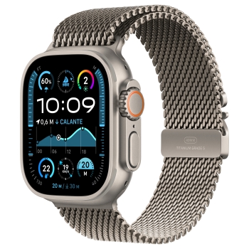 APPLE Watch Ultra 2 GPS + Cellular 49mm Natural Titanium Case with Natural Titanium Milanese Loop - L