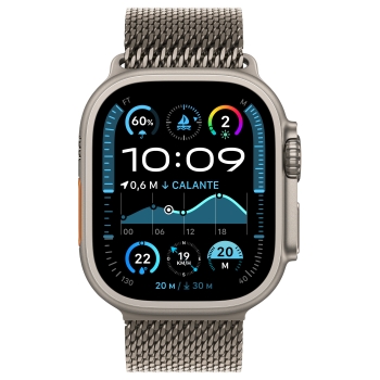 Preview: APPLE Watch Ultra 2 GPS + Cellular 49mm Natural Titanium Case with Natural Titanium Milanese Loop - L