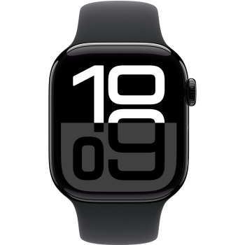 Preview: APPLE Watch Series 10 GPS 42mm Jet Black Aluminium Case with Black Sport Band - S/M