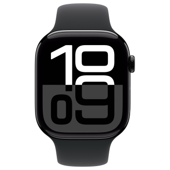 Preview: APPLE Watch Series 10 GPS + Cellular 46mm Jet Black Aluminium Case with Black Sport Band - M/L