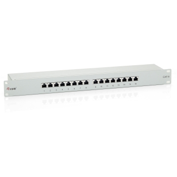Equip Patchpanel 16x RJ45 Cat6 19 FTP 1HE ISO/IEC hellgrau
