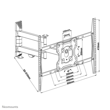 Neomounts WAH 42-70  1TFT 2Gelenke schw. Max.40