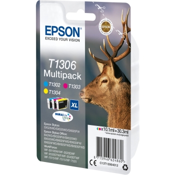 Preview: Epson Tinte T1306 C13T13064012 3er Multipack (MCY)