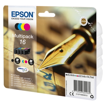 Preview: Epson Tinte 16 C13T16264012 4er Multipack (BKMCY) bis zu 165 Seiten