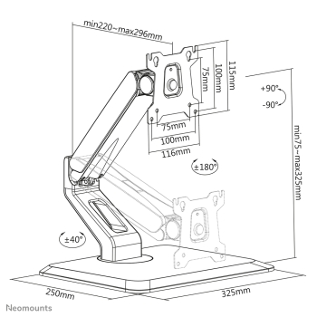 Neomounts TIS 15-32 1TFT 2Gelenke schw. Max.10Kg