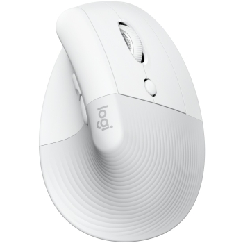 Logitech Lift for Business Vertical mouse ergonomic 6 buttons wireless Bluetooth 2.4 GHz Bolt USB receiver off-white