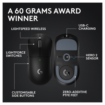 Preview: Logitech G PRO X Superlight 2 Lightspeed Gaming Mouse - BLACK - 2.4GHZ - N/A - EER2-933 - 933