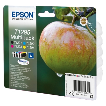 Preview: Epson Tinte T1295 4er-Pack black + color T1295