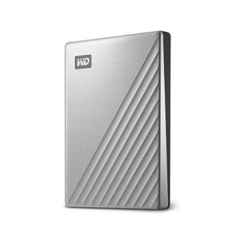 Preview: 2.5 WD My Passport Ultra 2TB Silver USB-C/USB3.0 HDD 6.4cm 2.5Zoll Metal finish RTL portable extern