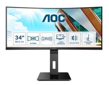 AOC 86,0cm (34)  CU34P2A   21:09 2xHDMI+DP+USB Curved