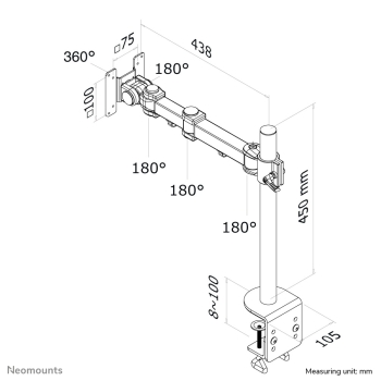 Neomounts TIS 10-30 1TFT 3Gelenke schw. Max.10