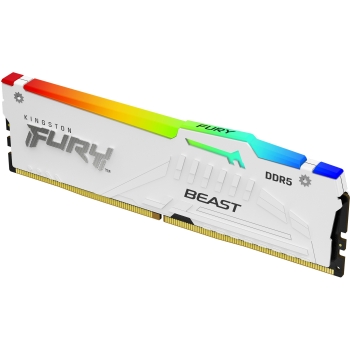 Preview: KINGSTON 64GB 6000MT/s DDR5 CL30 DIMM Kit of 2 FURY Beast White RGB EXPO