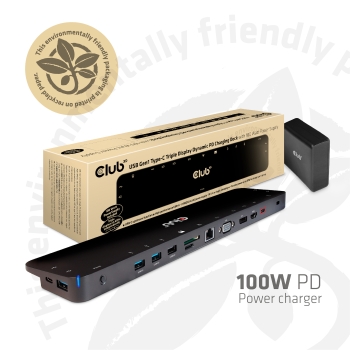 Club3D ChargingDock USB-C 3.2 ->7xUSB/DP/HDMI/LAN/Audio 100W retail