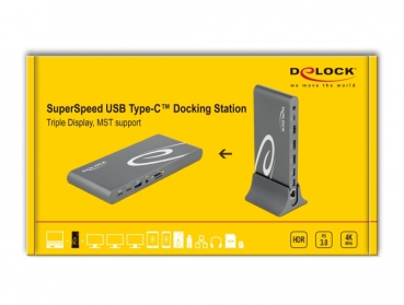 DELOCK USB Typ-C DP 1.4 Dockingstation Triple 4K Display