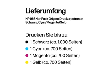 Preview: HP 963      Schwarz+Dreifarbig  Tintenpatrone
