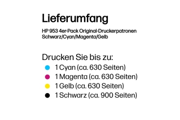 Preview: HP 953      Schwarz+Dreifarbig  Tintenpatrone