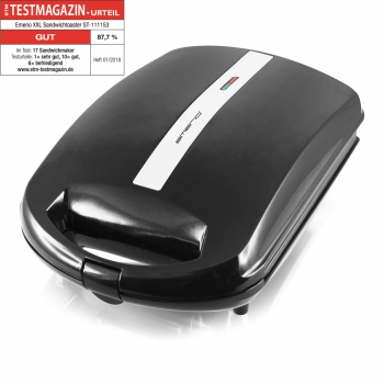 Emerio Sandwichtoaster XXL Family  4x Muschelform, Antihaft