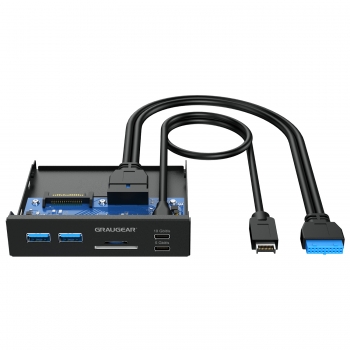 GRAUGEAR USB-HUB+Kartenleser Multi Front Panel, Type-C USB retail