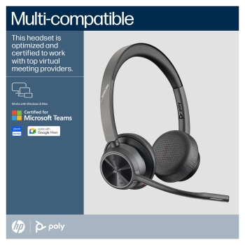 Preview: HP Poly Voyager 4320 Microsoft Teams Certified Headset +BT700 dongle +Charging Stand (218476-02)