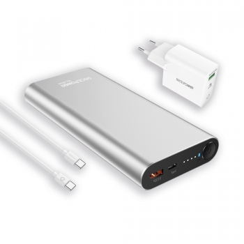 RealPower Powerbank PB-20000PD Pro Set silber      20.000mAh