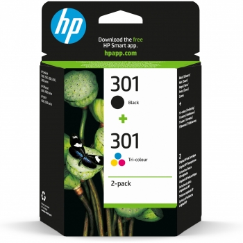 HP Tinte 301 N9J72AE Combo 2er Pack Schwarz & Color (Cyan/Magenta/Gelb)