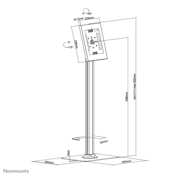 Neomounts BOS Tablet 9,7-11 neig-drehbar weiß