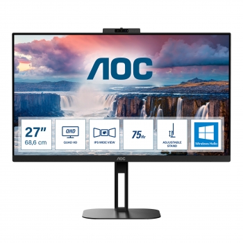 AOC 68,6cm (27)  Q27V5CW/BK 16:09 HDMI+DP+USB-C WebCam IPS