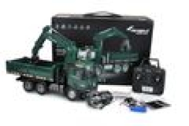 Preview: Amewi RC Baustelle MB Kranwagen+Kipper gr�n LiIon 1200mAh/8+