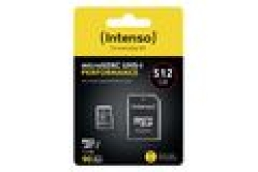Preview: SD MicroSDXC Card 512GB Intenso UHS-I inkl. SD- Adapter retail