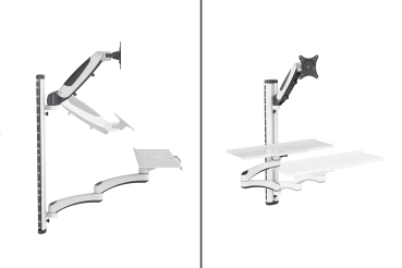 DIGITUS WAH Arbeitspl. 0-32 1TFT+TAS 2Gelenke weiß Max.8KG