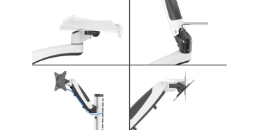 Preview: DIGITUS WAH Arbeitspl. 0-32 1TFT+TAS 2Gelenke wei� Max.8KG