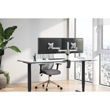 Preview: Neomounts Tischhalterung für zwei Flachbildschirme bis 27 (69 cm) 9KG FPMA-D1330DSILVER