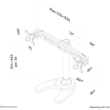 Preview: Tischhalterung für zwei Flachbildschirme bis 30 (76 cm) 8KG FPMA-D700DD Neomounts
