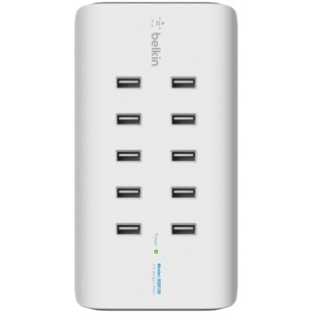 Belkin 10-Port USB-Ladestation.120W. 2.4A pro Port. Weiß
