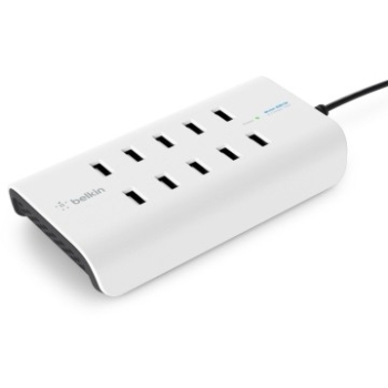Preview: Belkin 10-Port USB-Ladestation.120W. 2.4A pro Port. Weiß