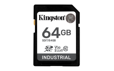 SD Card  64GB Kingston SDXC Industrial -40C to 85C retail