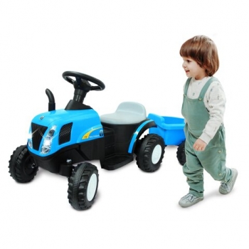 Jamara Ride-on Traktor New Holland mit Anhänger 6V  blau