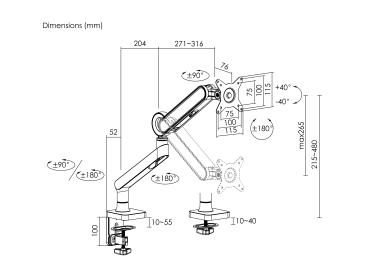 Equip Tischhalterung 17-35/1TFT 360° GF     10.5Kg    weiß retail