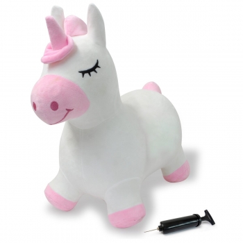 Jamara Hüpftier Einhorn mit Plüschbezug und Pumpe