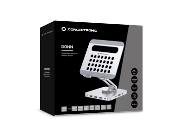 CONCEPTRONIC Tablet Halterung inkl.8-in-1 Docking     silber