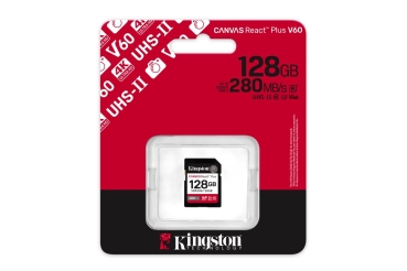 Preview: SD Card 128GB Kingston SDXC React+ 280R/100W Reader retail