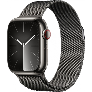 Apple Watch S9 Edelstahl Cellular 41mm Graphit (milanaise graphit) NEW