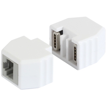 Preview: ALLNET TP-TP Kupplung CAT6A Buchse 1:1 8-pol. RJ45 magnetische Sicherungskupplung 50er Bulk Set Abwurfbuchse PoE fähig bis zu 10GBit