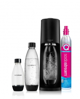 Sodastream Terra Schwarz Megapack incl. 3 Flaschen + CO2 QC